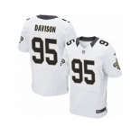 Men's Nike New Orleans Saints #95 Tyeler Davison Elite White NFL Jersey
