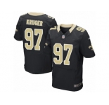 Men's Nike New Orleans Saints #97 Paul Kruger Elite Black Team Color NFL Jersey