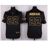 Nike New Orleans Saints #22 Mark Ingram Black Pro Line Gold Collection Jersey[Elite]
