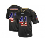 Nike New Orleans Saints #41 Alvin Kamara Black Men Stitched NFL Elite USA Flag Fashion Jersey