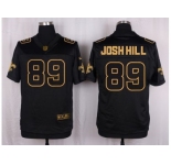 Nike New Orleans Saints #89 Josh Hill Black Pro Line Gold Collection Jersey[Elite]