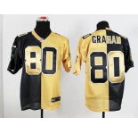nike nfl jerseys new orleans saints #80 graham gold-black[Elite split]