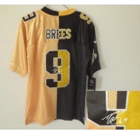 nike nfl jerseys new orleans saints #9 brees black-gold[Elite split signature]