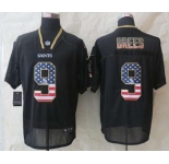 nike nfl jerseys new orleans saints #9 brees black[Elite USA flag fashion]