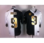 nike nfl jerseys new orleans saints #9 brees white-black[Elite split]
