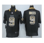 2015 new nike new orleans saints #9 brees black strobe jerseys[limited]
