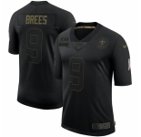 Men New Orleans Saints #9 Drew Brees Nike 2020 Salute To Service Limited Jersey Black