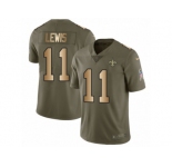 Men Nike New Orleans Saints #11 Tommylee Lewis Limited Olive Gold 2017 Salute to Service NFL Jersey