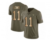 Men Nike New Orleans Saints #11 Tommylee Lewis Limited Olive Gold 2017 Salute to Service NFL Jersey