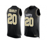 Men Nike New Orleans Saints #20 Ken Crawley Limited Black Player Name & Number Tank Top NFL Jersey