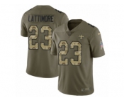 Men Nike New Orleans Saints #23 Marshon Lattimore Limited Olive Camo 2017 Salute to Service NFL Jersey