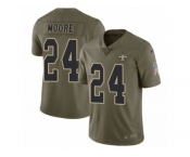 Men Nike New Orleans Saints #24 Sterling Moore Limited Olive 2017 Salute to Service NFL Jersey
