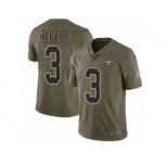 Men Nike New Orleans Saints #3 Bobby Hebert Limited Olive 2017 Salute to Service NFL Jersey