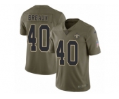 Men Nike New Orleans Saints #40 Delvin Breaux Limited Olive 2017 Salute to Service NFL Jersey
