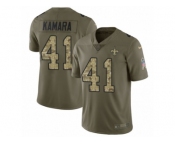 Men Nike New Orleans Saints #41 Alvin Kamara Limited Olive Camo 2017 Salute to Service NFL Jersey
