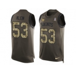 Men Nike New Orleans Saints #53 A.J. Klein Limited Green Salute to Service Tank Top NFL Jersey