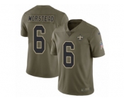 Men Nike New Orleans Saints #6 Thomas Morstead Limited Olive 2017 Salute to Service NFL Jersey