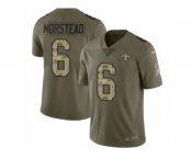 Men Nike New Orleans Saints #6 Thomas Morstead Limited Olive Camo 2017 Salute to Service NFL Jersey