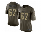 Men Nike New Orleans Saints #67 Larry Warford Limited Green Salute to Service NFL Jersey