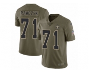 Men Nike New Orleans Saints #71 Ryan Ramczyk Limited Olive 2017 Salute to Service NFL Jersey