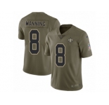Men Nike New Orleans Saints #8 Archie Manning Limited Olive 2017 Salute to Service NFL Jersey