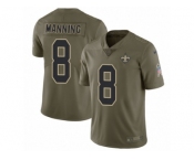 Men Nike New Orleans Saints #8 Archie Manning Limited Olive 2017 Salute to Service NFL Jersey