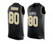 Men Nike New Orleans Saints #80 Clay Harbor Limited Black Player Name & Number Tank Top NFL Jersey