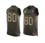 Men Nike New Orleans Saints #80 Clay Harbor Limited Green Salute to Service Tank Top NFL Jersey