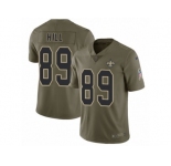 Men Nike New Orleans Saints #89 Josh Hill Limited Olive 2017 Salute to Service NFL Jersey