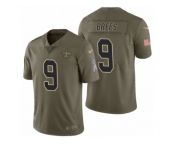 Men Nike New Orleans Saints #9 Drew Brees Olive 2017 Salute to Service Limited Jerseys