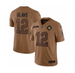 Men's New Orleans Saints #12 Chris Olave 2023 Brown Salute To Service Limited Football Stitched Jersey