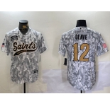 Men's New Orleans Saints #12 Chris Olave Arctic Camo 2024 Salute to Service Stitched Baseball Jersey