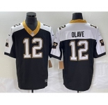 Men's New Orleans Saints #12 Chris Olave Black 2023 FUSE 1987 Legacy Vapor Stitched Jersey