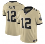 Men's New Orleans Saints #12 Chris Olave Gold 2025 F.U.S.E. Alternate Vapor Limited Football Stitched Jersey