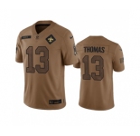 Men's New Orleans Saints #13 Michael Thomas 2023 Brown Salute To Service Limited Football Stitched Jersey