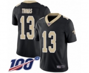 Men's New Orleans Saints #13 Michael Thomas Black Team Color Vapor Untouchable Limited Player 100th Season Football Jersey