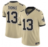 Men's New Orleans Saints #13 Michael Thomas Gold 2025 F.U.S.E. Alternate Vapor Limited Football Stitched Jersey