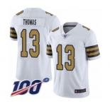 Men's New Orleans Saints #13 Michael Thomas Limited White Rush Vapor Untouchable 100th Season Football Jersey