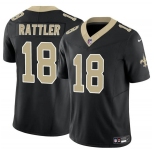 Men's New Orleans Saints #18 Spencer Rattler Black F.U.S.E. Vapor Limited Football Stitched Jersey