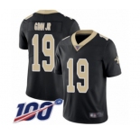 Men's New Orleans Saints #19 Ted Ginn Jr Black Team Color Vapor Untouchable Limited Player 100th Season Football Jersey