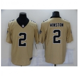 Men's New Orleans Saints #2 Jameis Winston Gold Limited Jersey