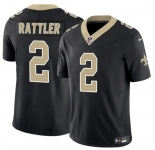 Men's New Orleans Saints #2 Spencer Rattler Black 2025 F.U.S.E Vapor Limited Football Stitched Jersey