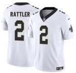 Men's New Orleans Saints #2 Spencer Rattler White 2025 F.U.S.E Vapor Limited Football Stitched Jersey