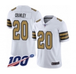 Men's New Orleans Saints #20 Ken Crawley Limited White Rush Vapor Untouchable 100th Season Football Jersey