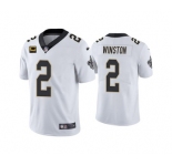 Men's New Orleans Saints 2022 #2 Jameis Winston White With 4-star C Patch Vapor Untouchable Limited Stitched NFL Jersey