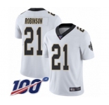 Men's New Orleans Saints #21 Patrick Robinson White Vapor Untouchable Limited Player 100th Season Football Jersey