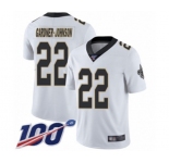 Men's New Orleans Saints #22 Chauncey Gardner-Johnson White Vapor Untouchable Limited Player 100th Season Football Jersey