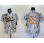 Men's New Orleans Saints #22 Rashid Shaheed Arctic Camo 2024 Salute to Service Stitched Baseball Jersey