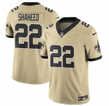 Men's New Orleans Saints #22 Rashid Shaheed Gold 2025 F.U.S.E. Alternate Vapor Limited Football Stitched Jersey