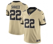 Men's New Orleans Saints #22 Rashid Shaheed Gold 2025 F.U.S.E. Alternate Vapor Limited Football Stitched Jersey